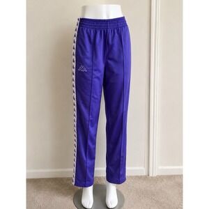 Women's Kappa Purple Track Pants Size M Athletic Joggers Logo Y2K Streetwear